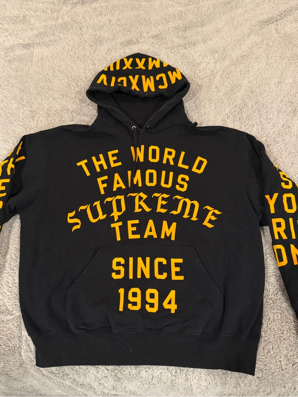 Supreme Black & Yellow Graphic Hoodie - Picture 2 of 5